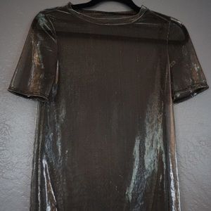 See through sliver dress (slip included)
